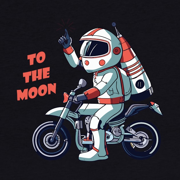 kid astronaut on bike - to the moon by Kingrocker Clothing